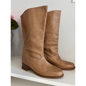 Markon Shelly Tan Soft Leather Calf Heeled Boots Women's Size 8